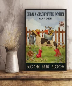 German Shorthaired Pointer Bloom Baby Bloom Gardening Dog Poster