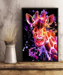 Giraffe Watercolor Home Decor Wallart Poster