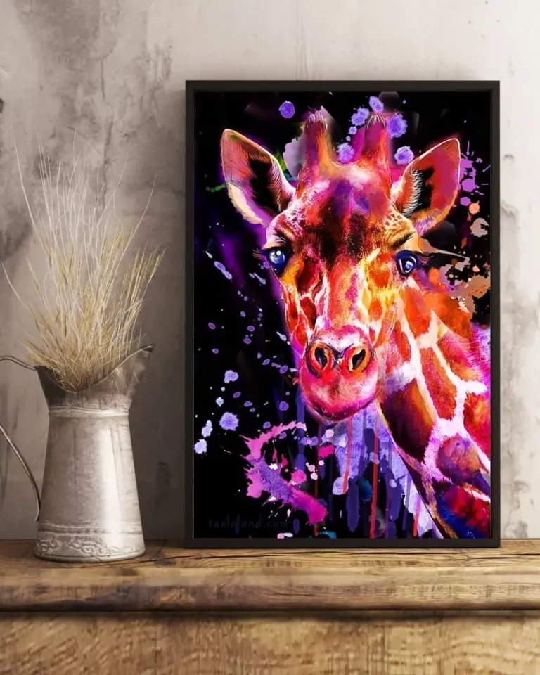 Giraffe Watercolor Home Decor Wallart Poster