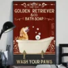 Golden Retriever and Co Bath Soap Wash Your Paws Dog Poster