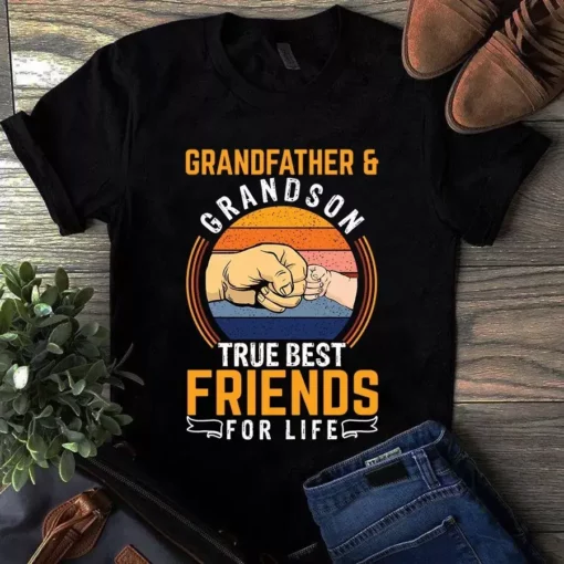 Grandfather And Grandson True Best Friends For Life Tshirt
