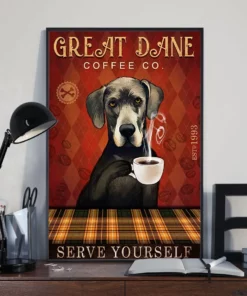 Great Dane Coffee Company Serve Yourself Dog Home Decor Poster