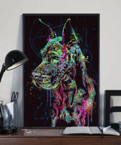 Great Dane Water Color Home Decor Wallart Poster