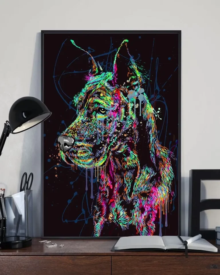 Great Dane Water Color Home Decor Wallart Poster