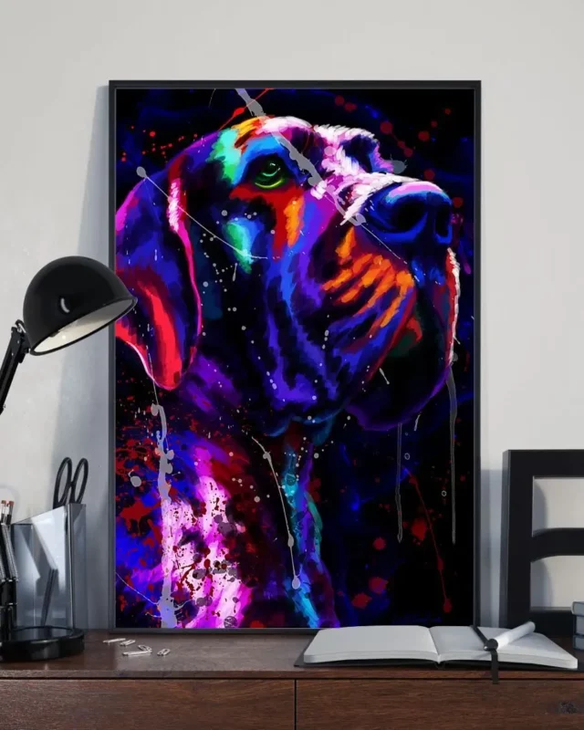 Great Dane Watercolor Dog Home Decor Wallart Poster
