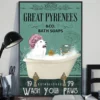 Great Pyrenees And Co Bath Soap Wash Your Paws Dog Poster 2 Great Pyrenees and Co Bath Soap Wash Your Paws Dog Poster