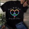 Image All the People Living Life in Peace Hippe Heart tShirt