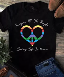 Image All The People Living Life In Peace Hippe Heart Tshirt