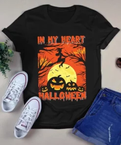 In My Heart Halloween Witch Pumpkin Gift Tshirt