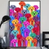 Labrador Multi Dogs Funny Home Decor Wall Art Poster