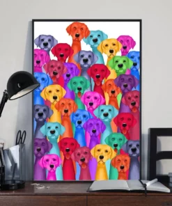 Labrador Multi Dogs Funny Home Decor Wall Art Poster