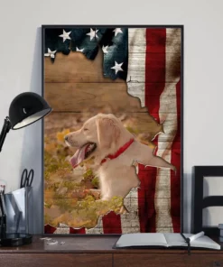 Labrador Retriever Dog Usa Flag Poster