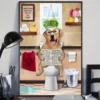 Labrador Toilet Reading Newspaper Funny Dog Poster 2 Labrador Toilet Reading Newspaper Funny Dog Poster