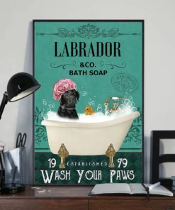 Labrador And Co Bath Soap Wash Your Paw Dog Poster