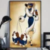 Lady With Cavalier Dog Walking Around Home Decor Poster 2 Lady With Cavalier Dog Walking Around Home Decor Poster