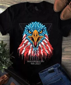 American Flag Eagle Independence Day 4th July Tshirt