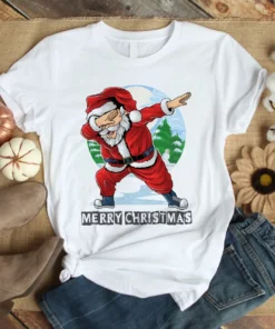 Dabbing Santa Claus Merry Christmas Funny Xmas Santa Dabbing Gift Tshirt