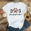 Dog Mama Leopard Print Mama Mom Mother Gift Tshirt