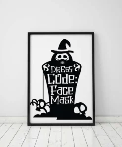 Dress Code Face Mask Halloween Home Decor Wall Art Poster
