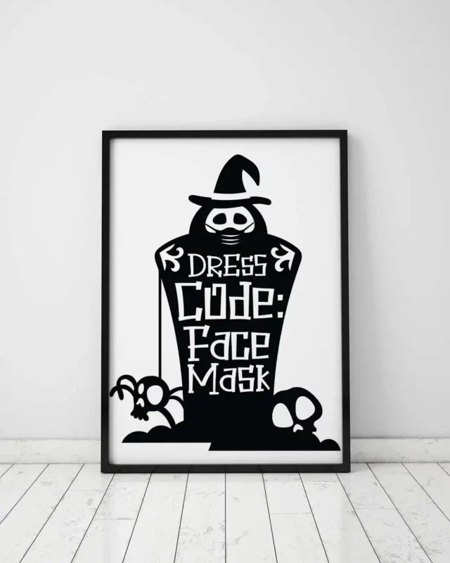 Dress Code Face Mask Halloween Home Decor Wall Art Poster