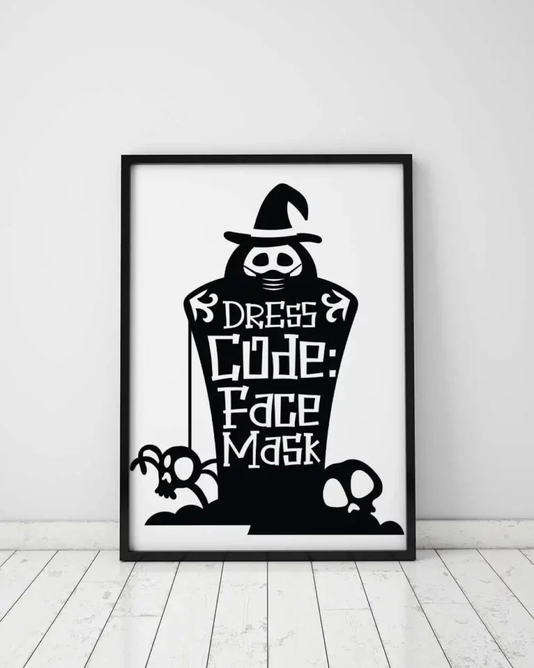 Dress Code Face Mask Halloween Home Decor Wall Art Poster