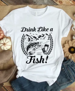 Drink Like A Fish Fishing Bass Hook Tshirt