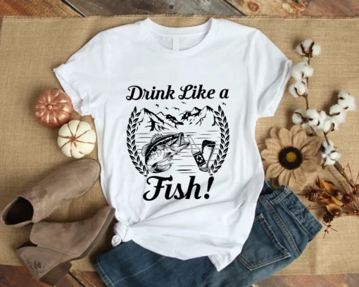 Drink Like A Fish Fishing Bass Hook Tshirt