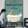 English Cocker Spaniel And Co Bath Soap Wash Your Paws Dog Poster 3 English Cocker Spaniel and Co Bath Soap Wash Your Paws Dog Poster