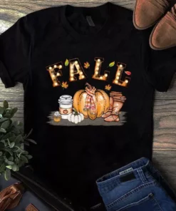 Fall Autumn Leaves Pumpkin Gift Tshirt