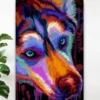 Husky Watercolor Dog Home Decor Wallart Poster