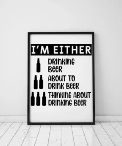 I'm Either Drinking Beer About To Drink Beer Thinking About Drinking Beer Poster