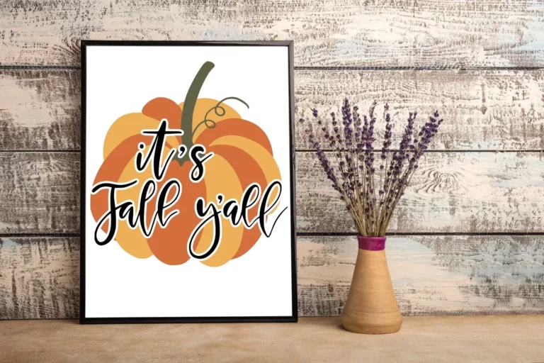Its Fall Yall Pumpkin Autumn Fall Home Decor Wall Art Poster