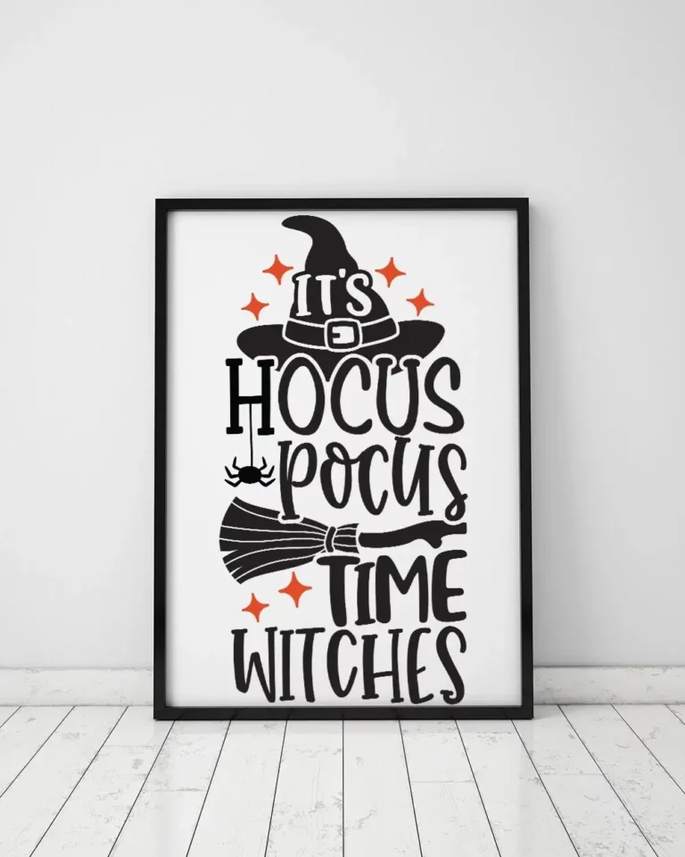 Its Hocus Pocus Time Witches Halloween Home Decor Wall Art Poster