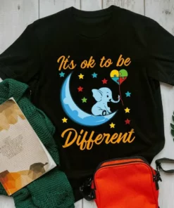 It's Ok To Be Different Elephant Autism Gift Tshirt
