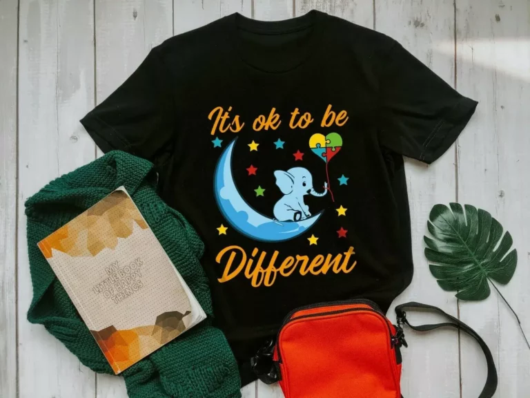 Its Ok to Be Different Elephant Autism Gift tShirt