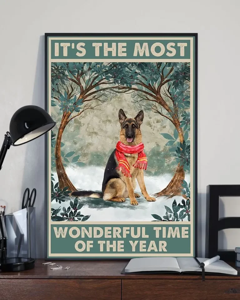 Its the Most Wonderful Time of the Year Christmas German Shepherd Dog Poster