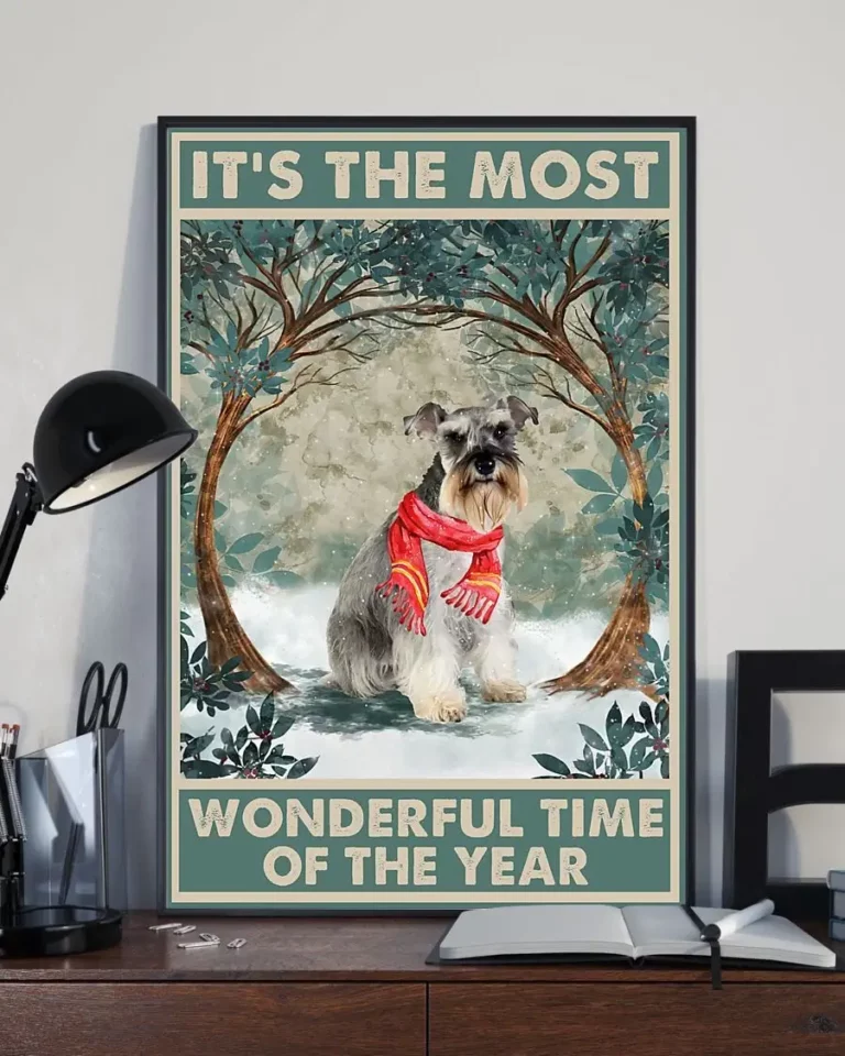 Its the Most Wonderful Time of the Year Schnauzer Christmas Dog Poster
