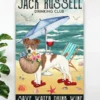 Jack Russell Drinking Club Save Water Drink Wine Dog Poster 2 Jack Russell Drinking Club Save Water Drink Wine Dog Poster