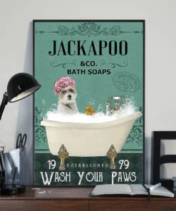 Jackapoo And Co Bath Soap Wash Your Paw Dog Poster
