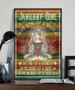 January Girl The Soul Of A Witch The Fire Of A Lioness Yoga Meditation Poster