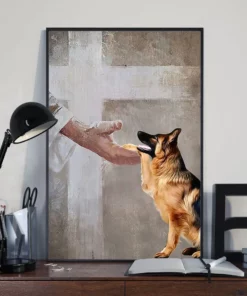 Jesus Hand And German Sherpherd Dog Poster