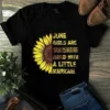 June Girls Are Sunshine Mixed With A Little Hurricane Sunflower Girl Tshirt 3 June Girls Are Sunshine Mixed With A Little Hurricane Sunflower Girl tShirt