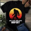 Just A Boy Who Loves Bigfoot Retro Vintage Tshirt 3 Just a Boy Who Loves Bigfoot Retro Vintage tShirt