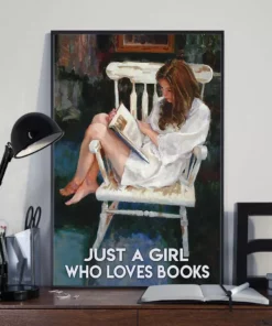 Just A Girl Who Loves Books Reading Lover Poster