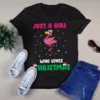Just A Girl Who Loves Christmas Flamingo Xmas Light Gift Tshirt 2 Just a Girl Who Loves Christmas Flamingo Xmas Light Gift Tshirt