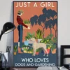 Just A Girl Who Loves Dogs And Gardening Weimaraner Poster 2 Just a Girl Who Loves Dogs and Gardening Weimaraner Poster