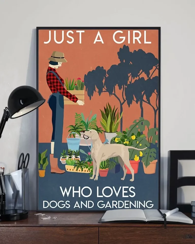 Just a Girl Who Loves Dogs and Gardening Weimaraner Poster