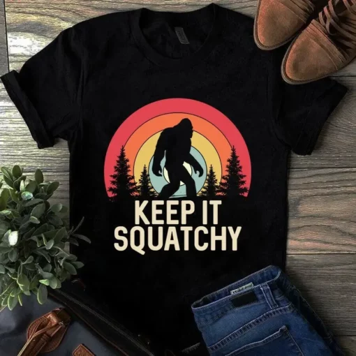Keep It Squatchy Bigfoot Retro Vintage Tshirt