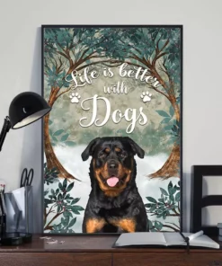 Life Is Better With Dogs Rottweiler Poster