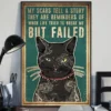 My Scars Tell A Story They Are Reminders Tattoo Black Cat Poster 3 My Scars Tell a Story They Are Reminders Tattoo Black Cat Poster